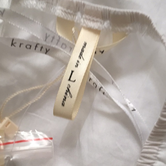 White & Navy spaghetti strap, halter, cotton top. Size Large. NWT - Picture 7 of 10